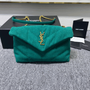 YSL Lou Lou's Small Canvas Cloud Bag - Sea Green 18024 | Sandra Bags