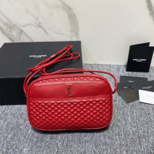 YSL Women Saint Laurent Victoire Leather Handbag - Red 74316 | Sandra Bags