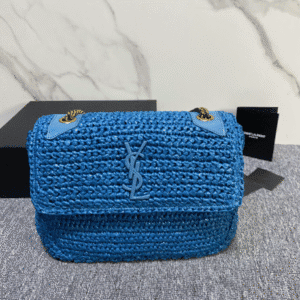 YSL NIKI Woven Bag - Blue 95493 | Sandra Bags