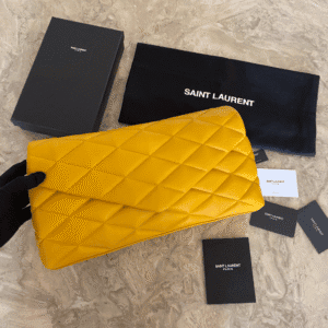 YSL Saint Laurent SADE Puffer Clutch Bag - Yellow 81518 | Sandra Bags