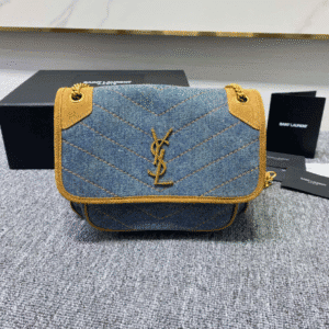 YSL Yves Saint Laurent Denim Small Handbag 26923 | Sandra Bags