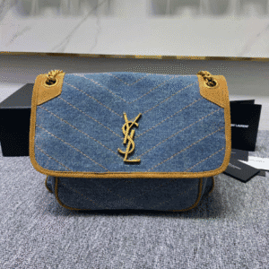 YSL Yves Saint Laurent Denim Large Handbag 82260 | Sandra Bags