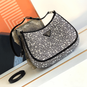 Prada Gypsophila Underarm Bag - White/Black 78169 | Sandra Bags