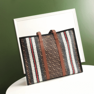 Burberry Monogram Stripe E Canvas Large Tote Bag 26624 | Sandra Bags
