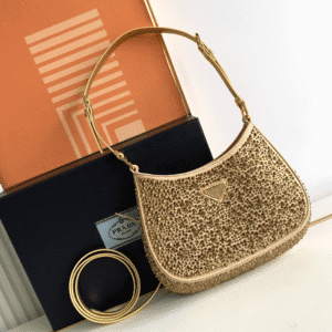 Prada Gypsophila Underarm Bag - Gold 89110 | Sandra Bags