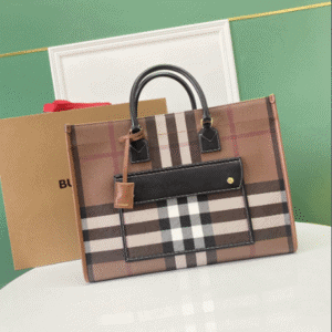 Burberry Birch Brown Plaid Tote Bag 62117 | Sandra Bags