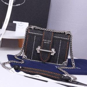 Prada Denim Shoulder Bag - Black 72320 | Sandra Bags