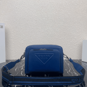 Prada Embroidered Webbing Men's Cross-body Bag - Blue 55213 | Sandra Bags