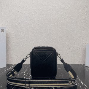 Prada Embroidered Webbing Men's Cross-body Bag - Black 49274 | Sandra Bags