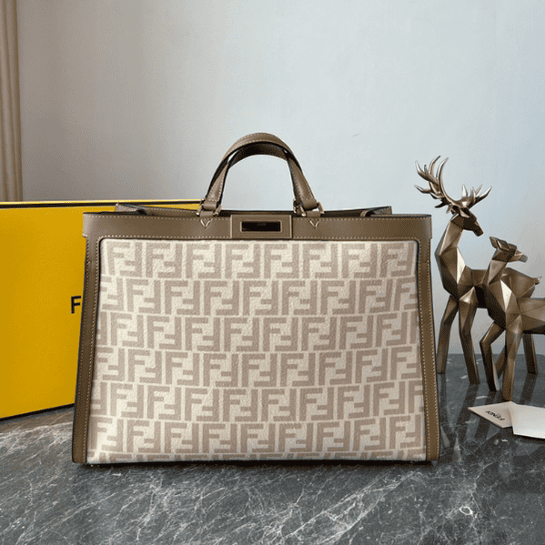 Fendi Double FF Flannel Peekaboo X-tote Bag 50951 | Sandra Bags