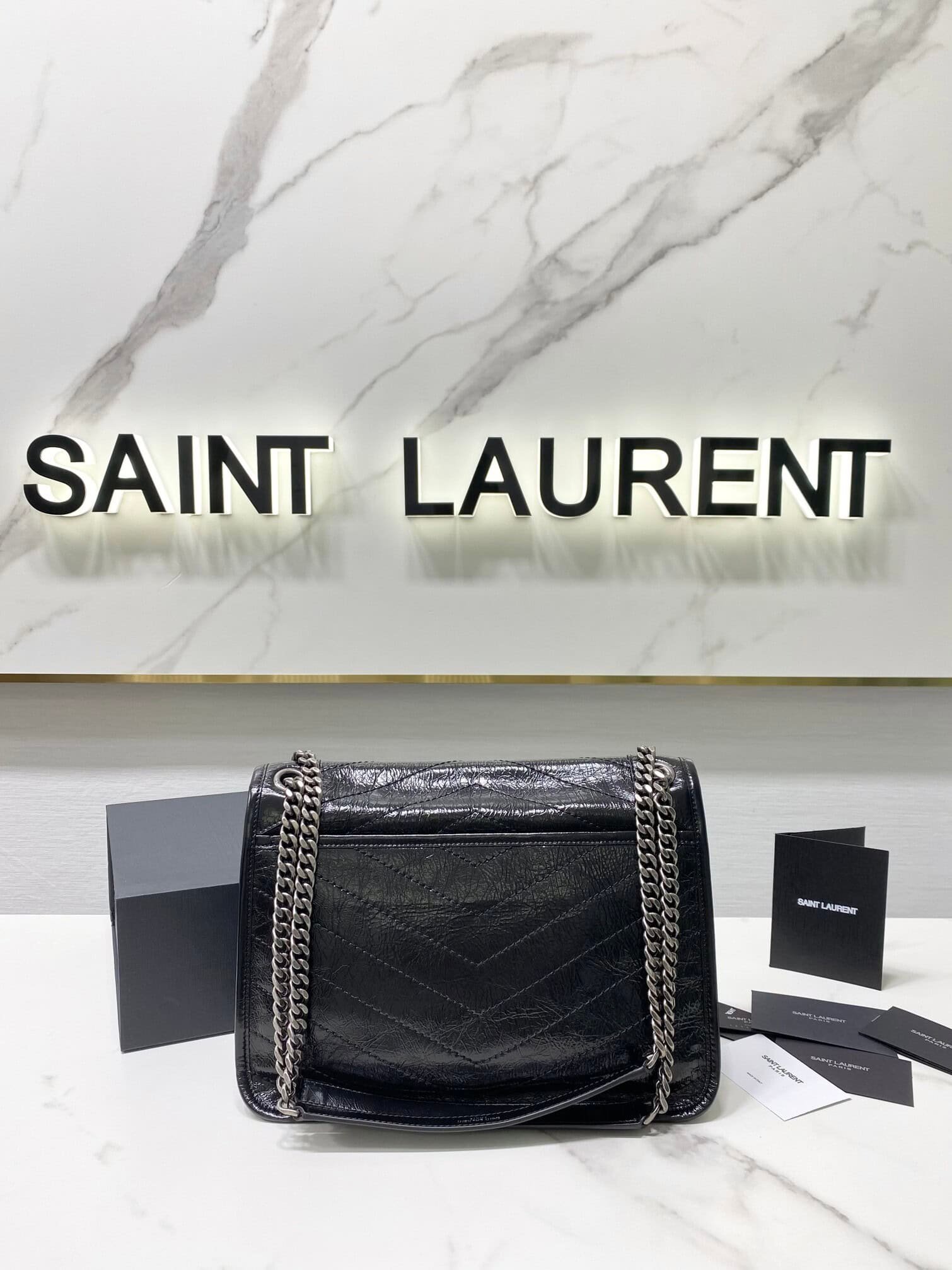YSL Saint Laurent's Niki's Medium Handbag - Black Silver 87771 | Sandra Bags - Image 5