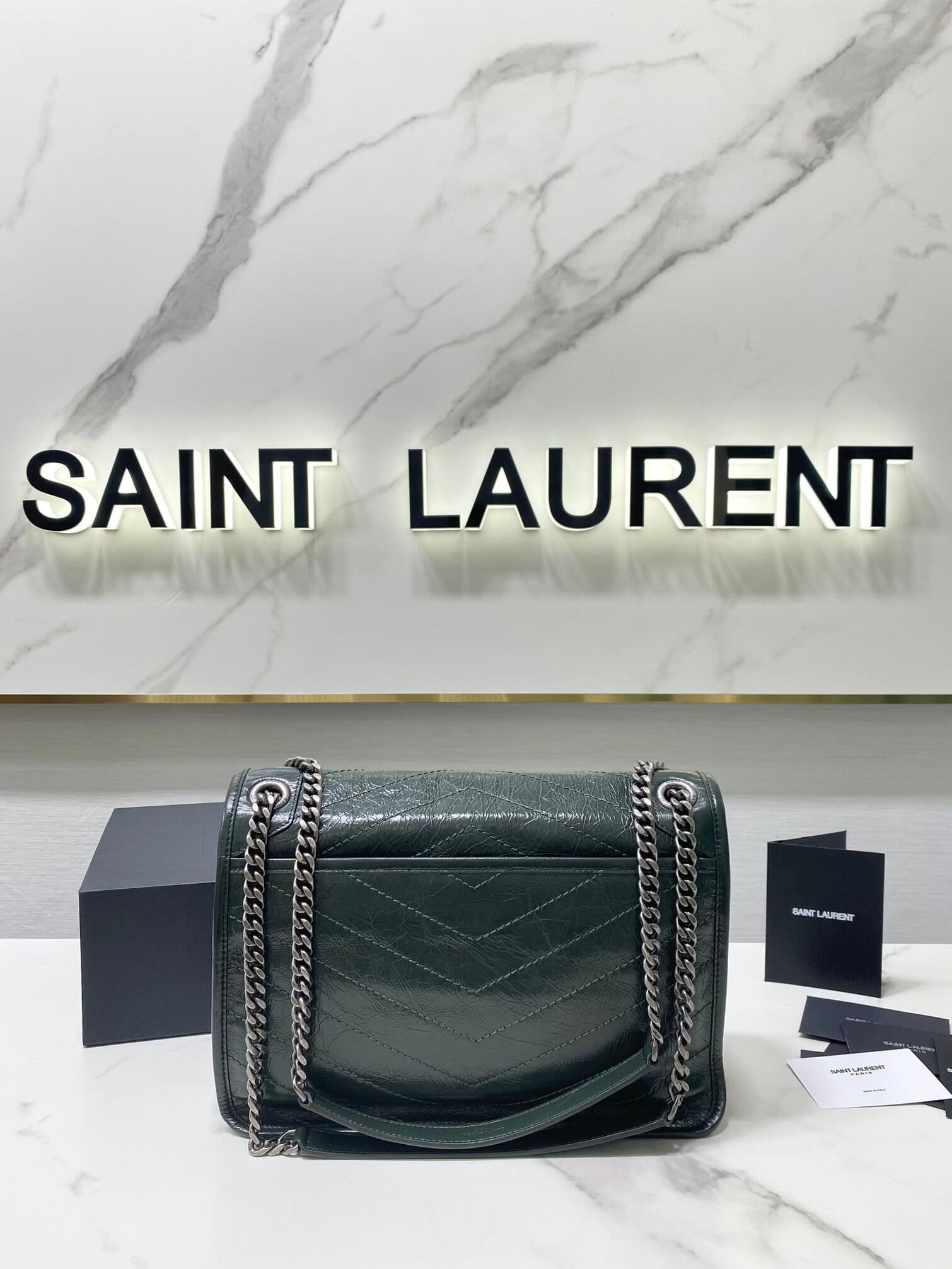 YSL Saint Laurent's Niki's Medium Handbag - Emerald 79288 | Sandra Bags - Image 5