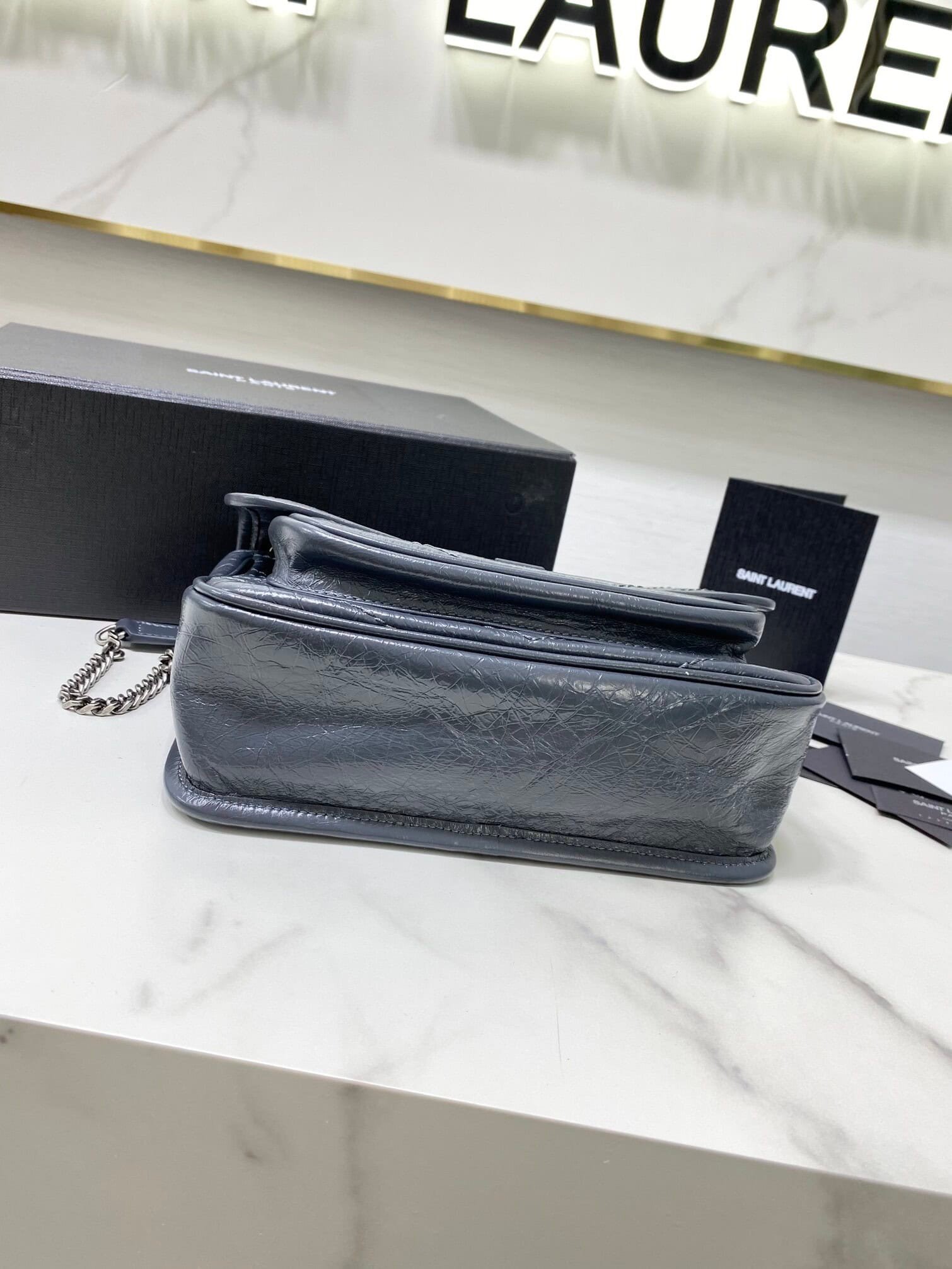 YSL Saint Laurent's Niki's Small Handbag - Blue and Gray 22824 | Sandra Bags - Image 4