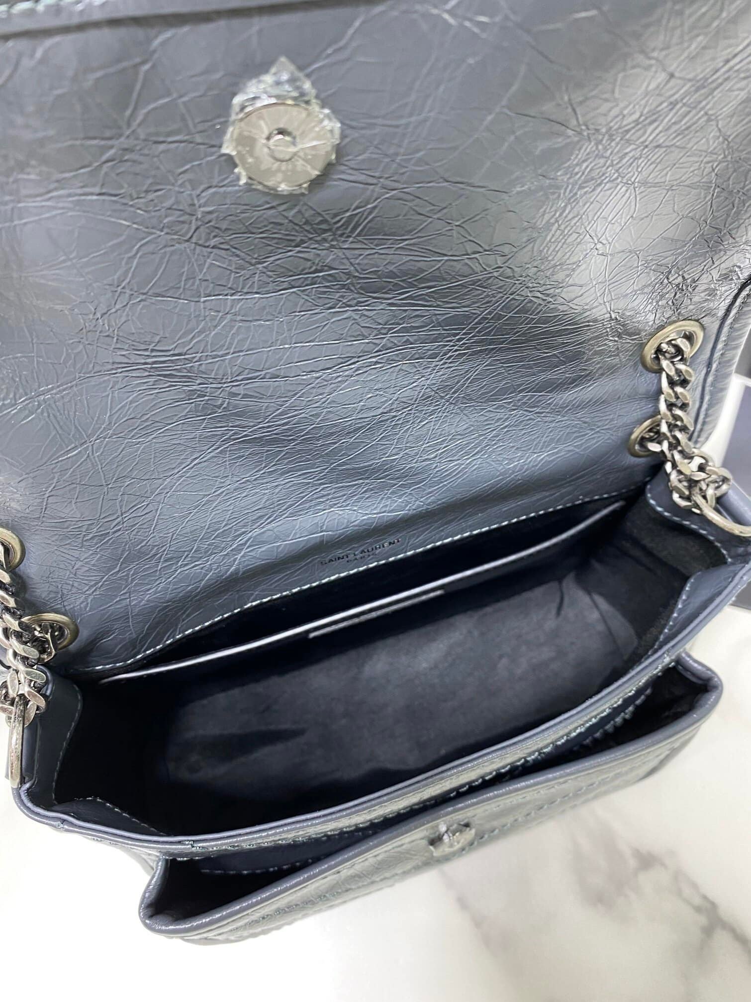 YSL Saint Laurent's Niki's Small Handbag - Blue and Gray 22824 | Sandra Bags - Image 2