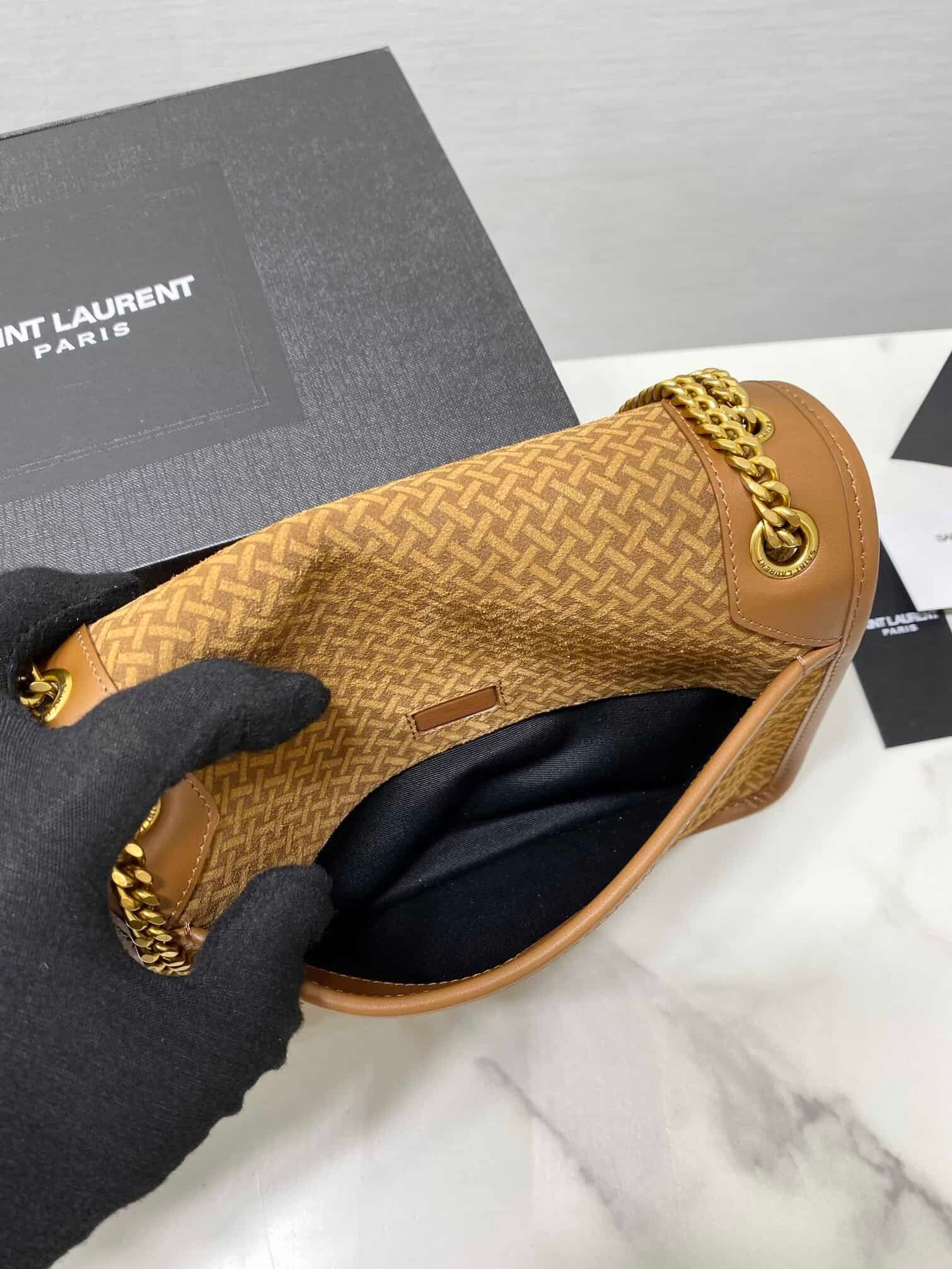 YSL Nikin Suede Large Handbag 85879 | Sandra Bags - Image 4