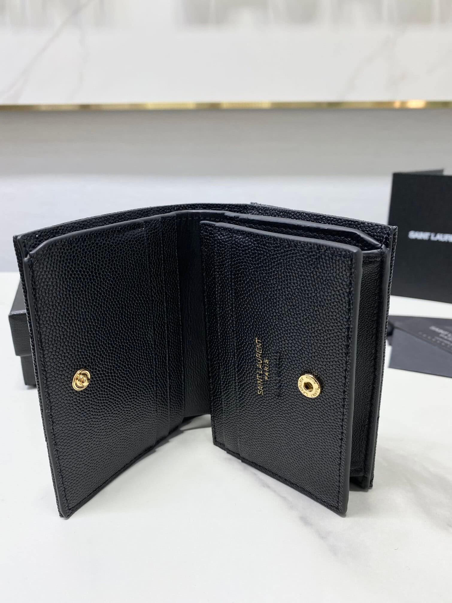 YSL Caviar Cowhide Y Shaped Wallet - Black 21250 | Sandra Bags - Image 3