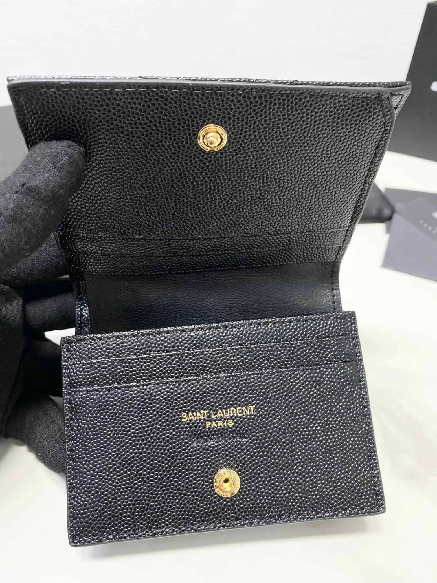 YSL Caviar Cowhide Y Shaped Wallet - Black 21250 | Sandra Bags - Image 4