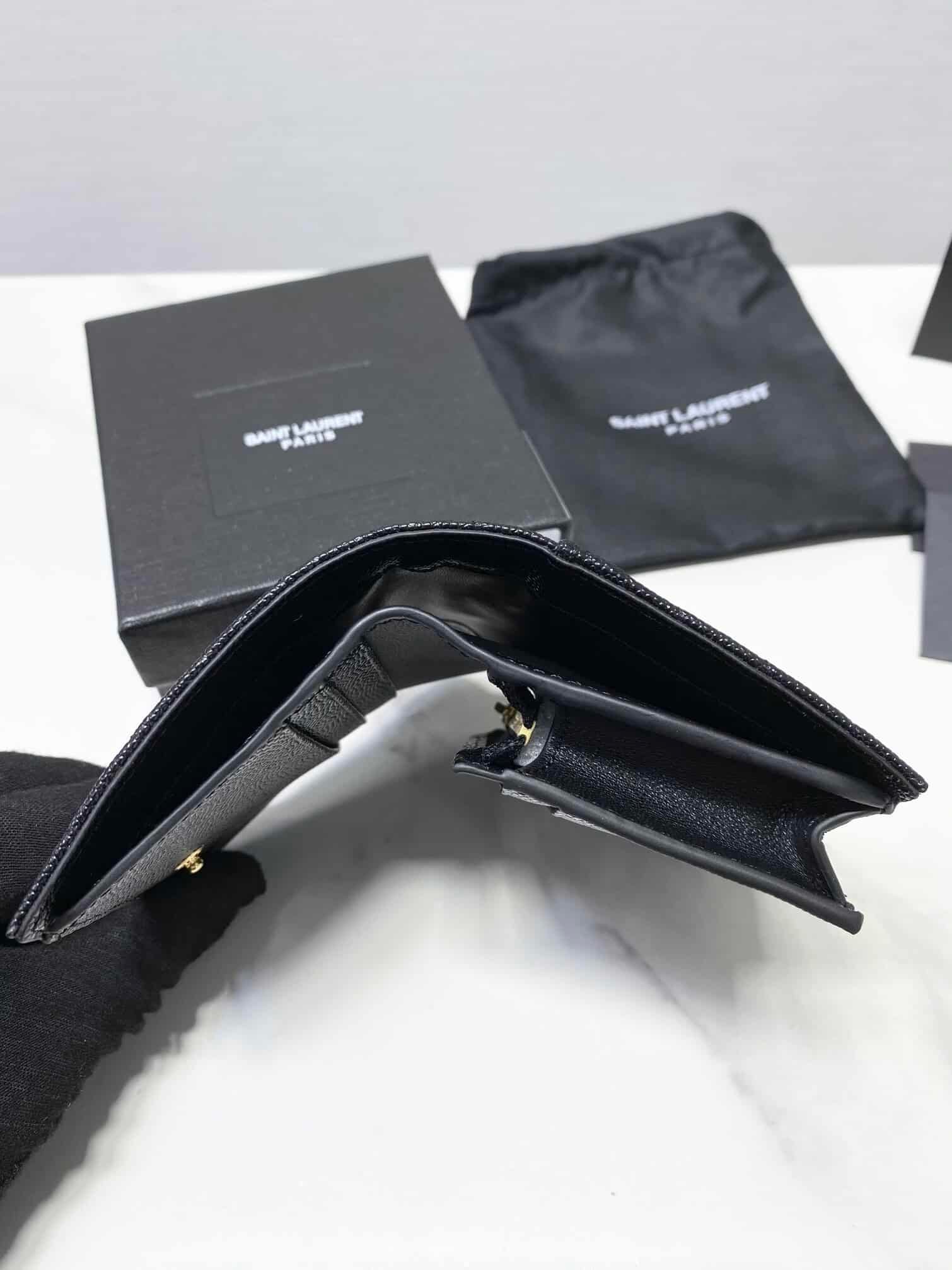 YSL Caviar Cowhide Y Shaped Wallet - Black 21250 | Sandra Bags - Image 2