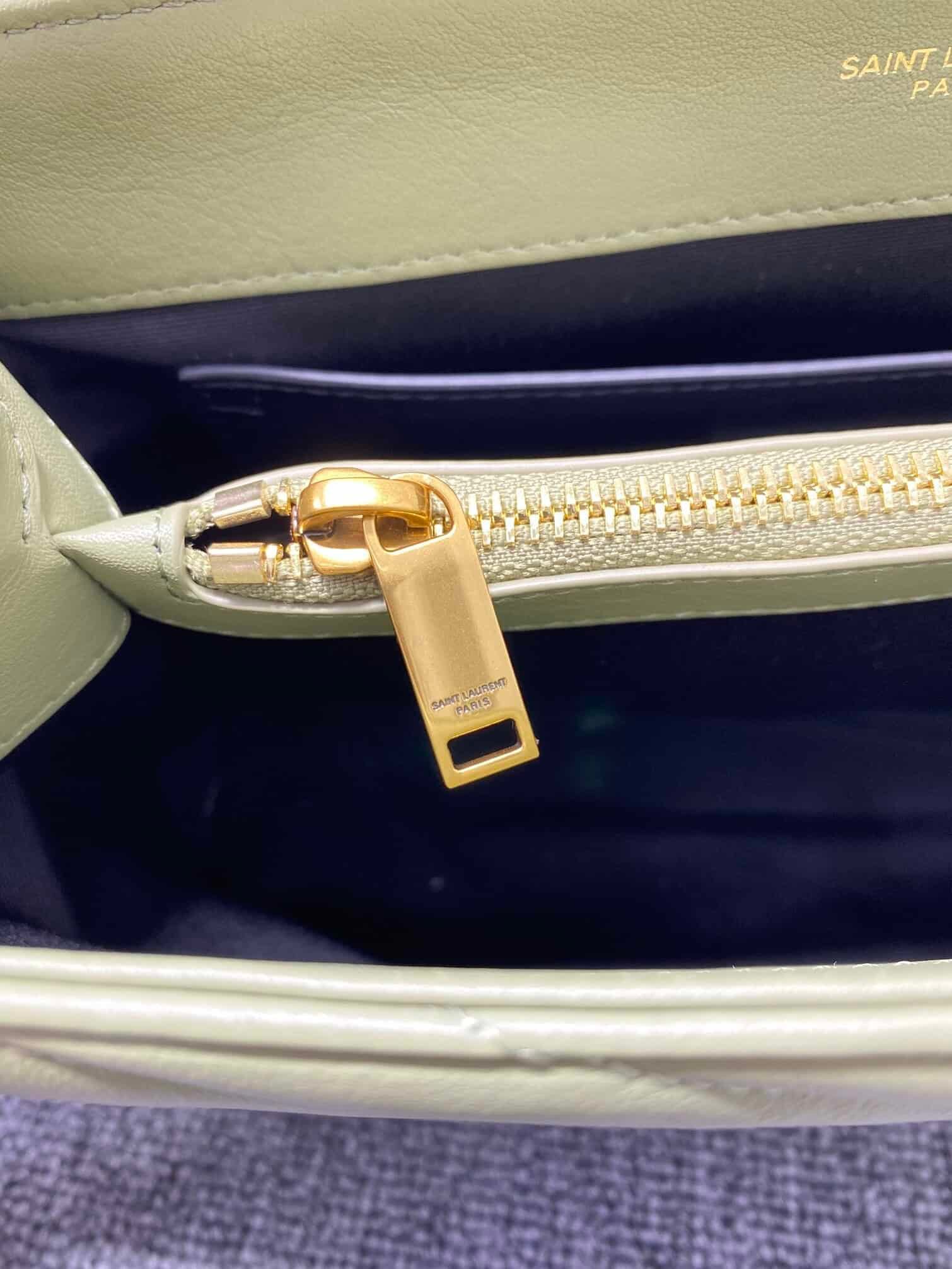 YSL LouLou Y-Shaped Satchel Medium Handbag - Light Green 71733 | Sandra Bags - Image 2