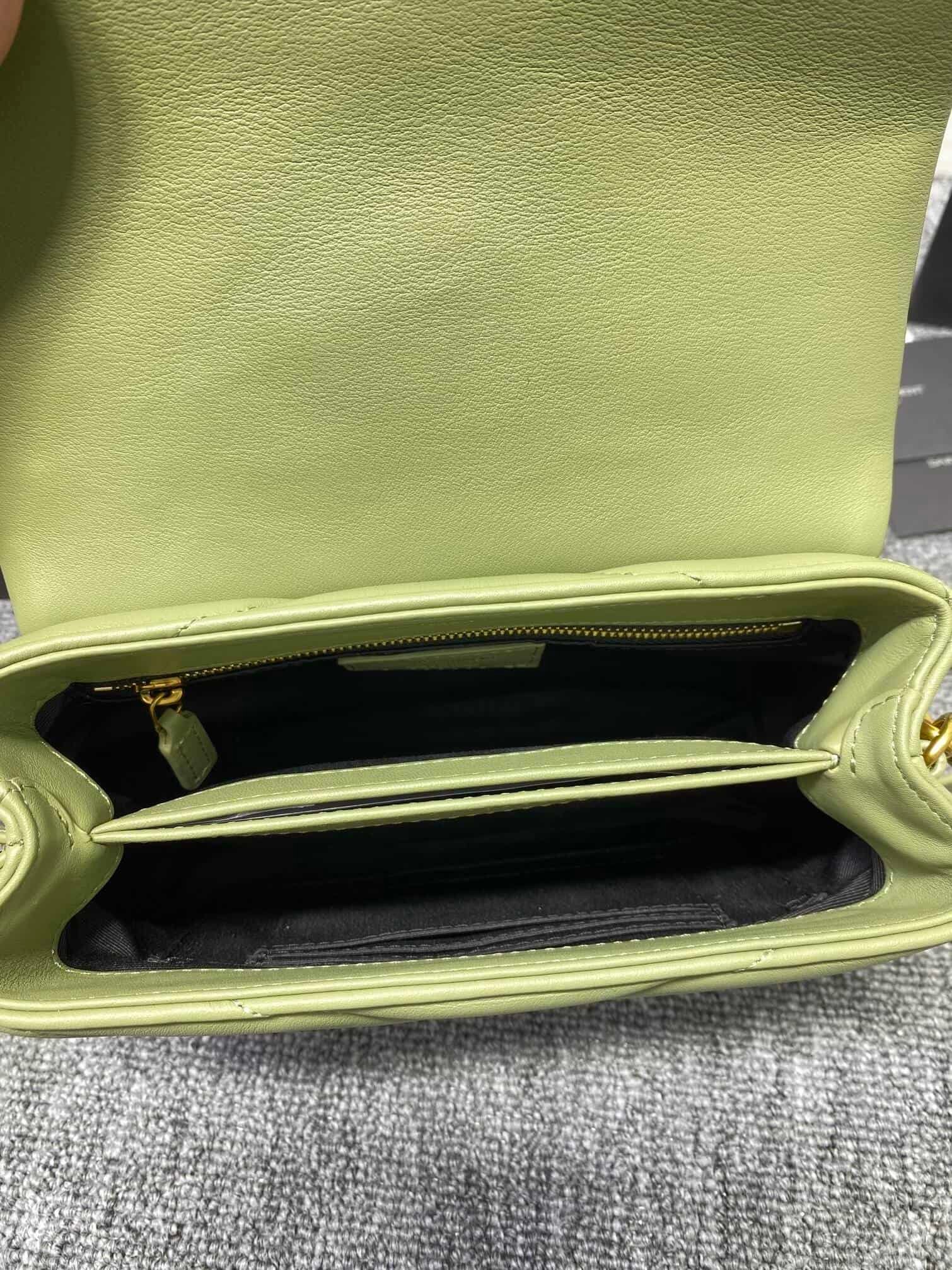 YSL LouLou Y-Shaped Satchel Small Handbag - Light Green 25503 | Sandra Bags - Image 3