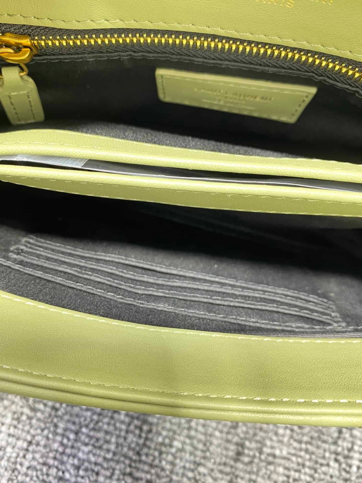 YSL LouLou Y-Shaped Satchel Small Handbag - Light Green 25503 | Sandra Bags - Image 2