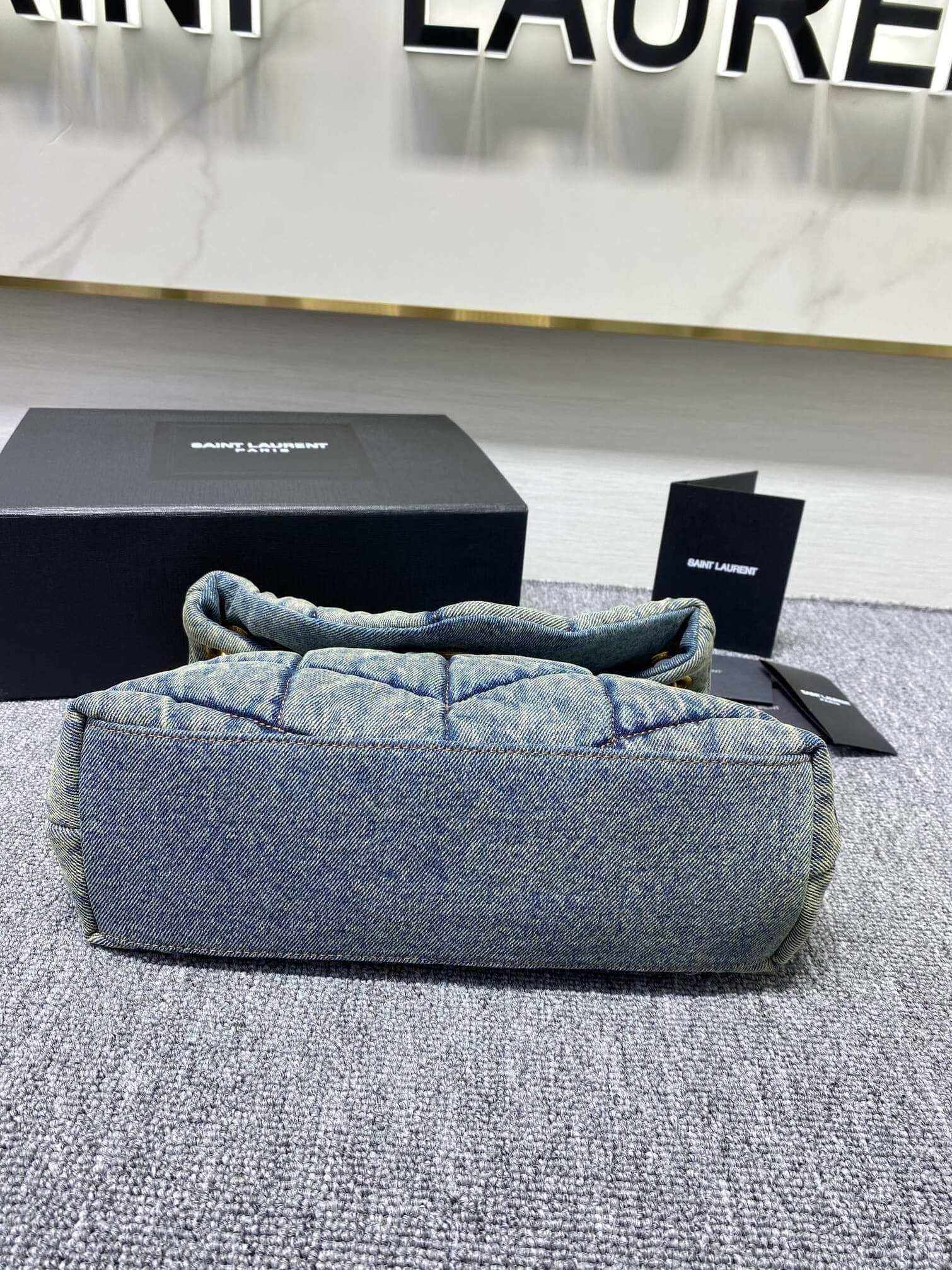 YSL Loulou Puffer Denim Handbag - Blue 58790 | Sandra Bags - Image 2