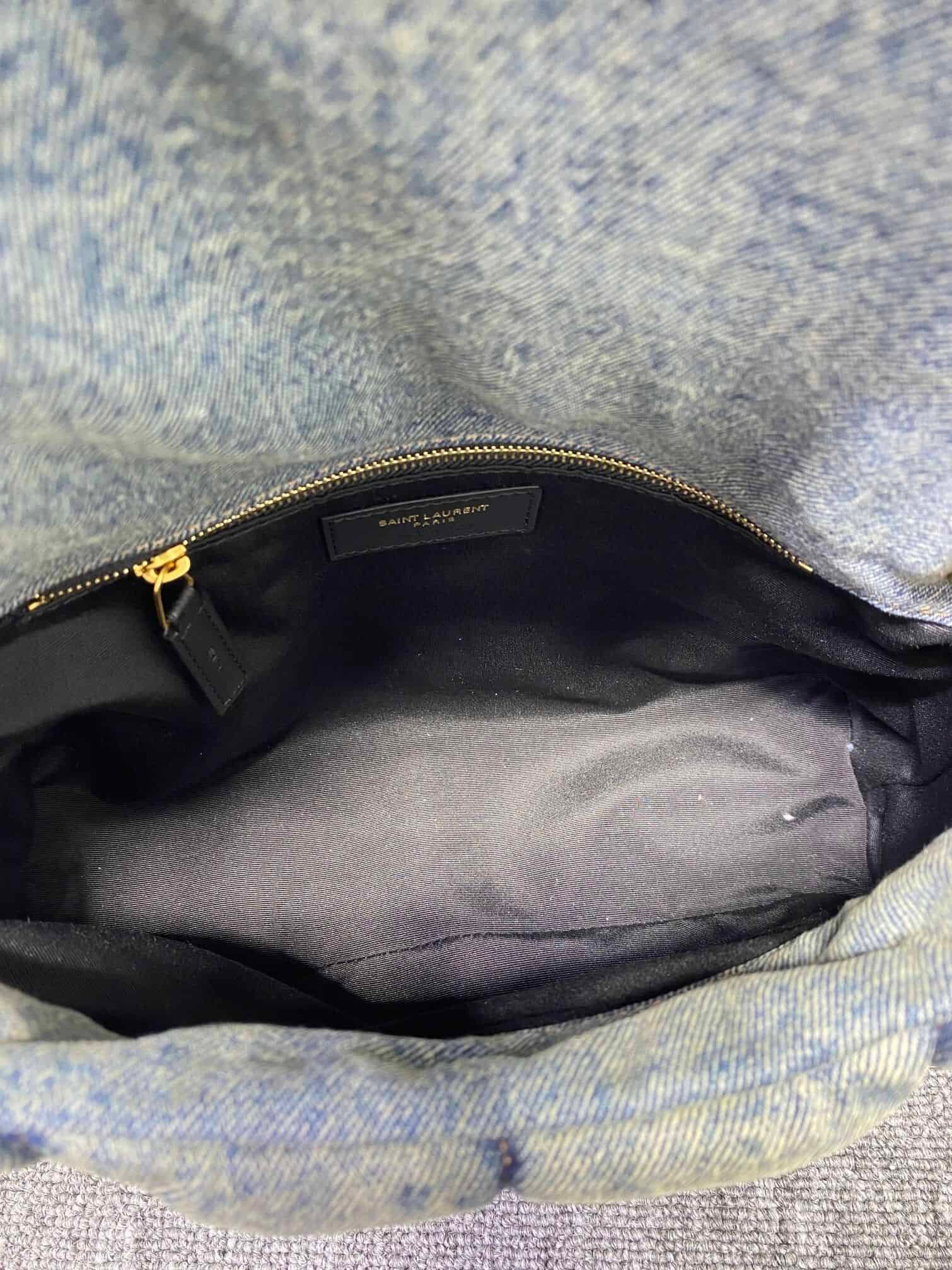 YSL Loulou Puffer Denim Handbag - Blue 58790 | Sandra Bags - Image 3