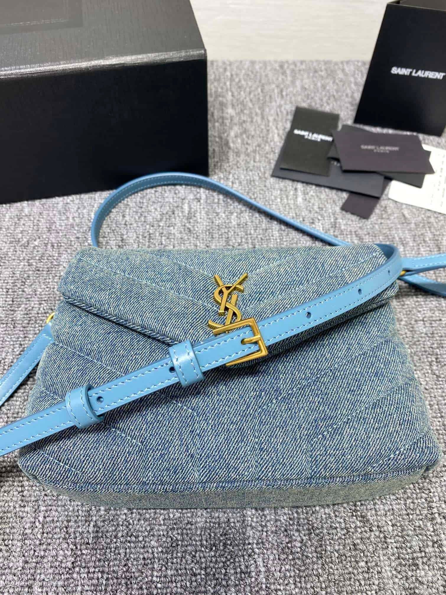 YSL Small Long Denim Series Envelope Shoulder Bag 29252 | Sandra Bags - Image 5