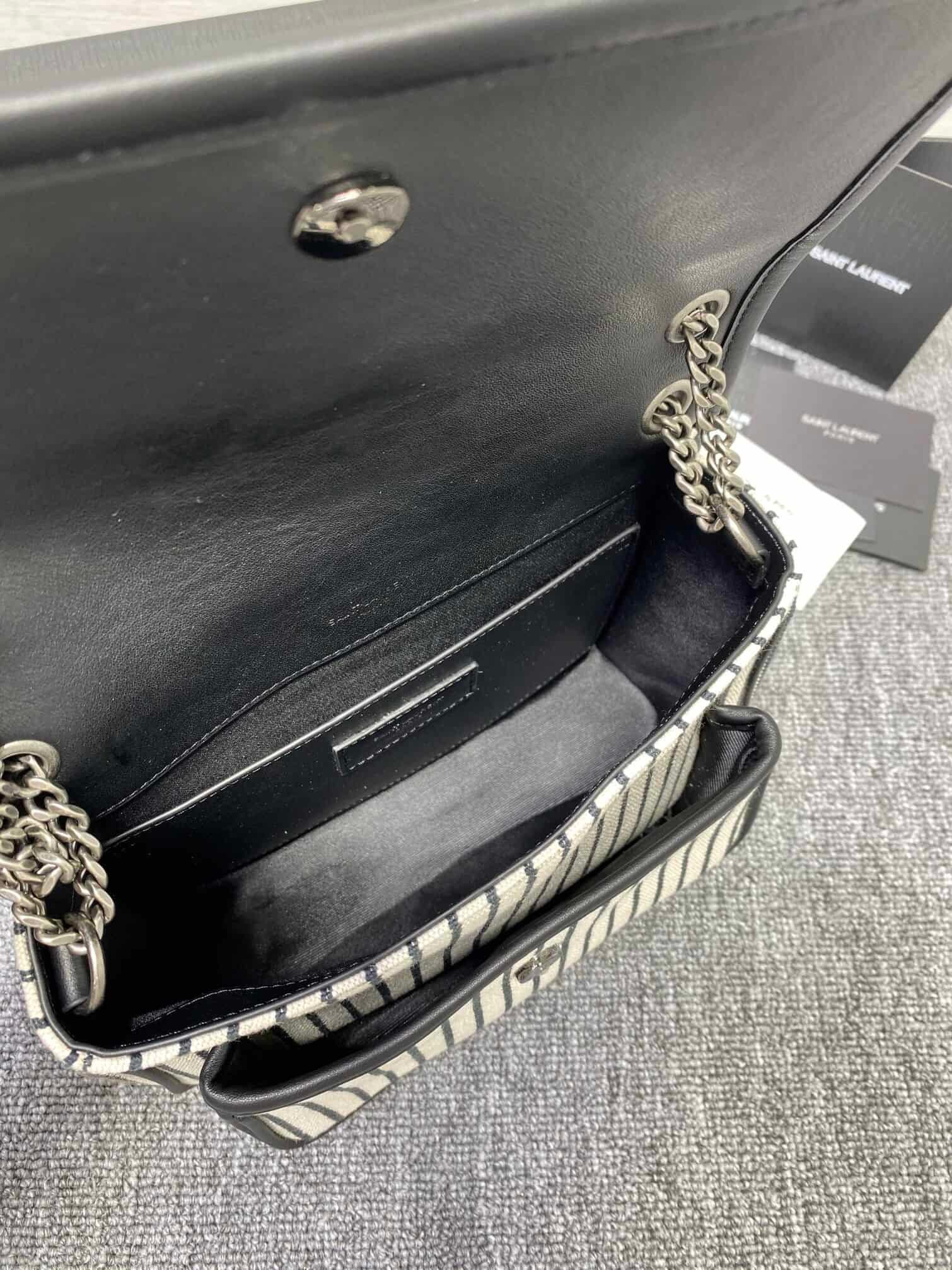 YSL Linen Stripes Medium Handbag 73394 | Sandra Bags - Image 2