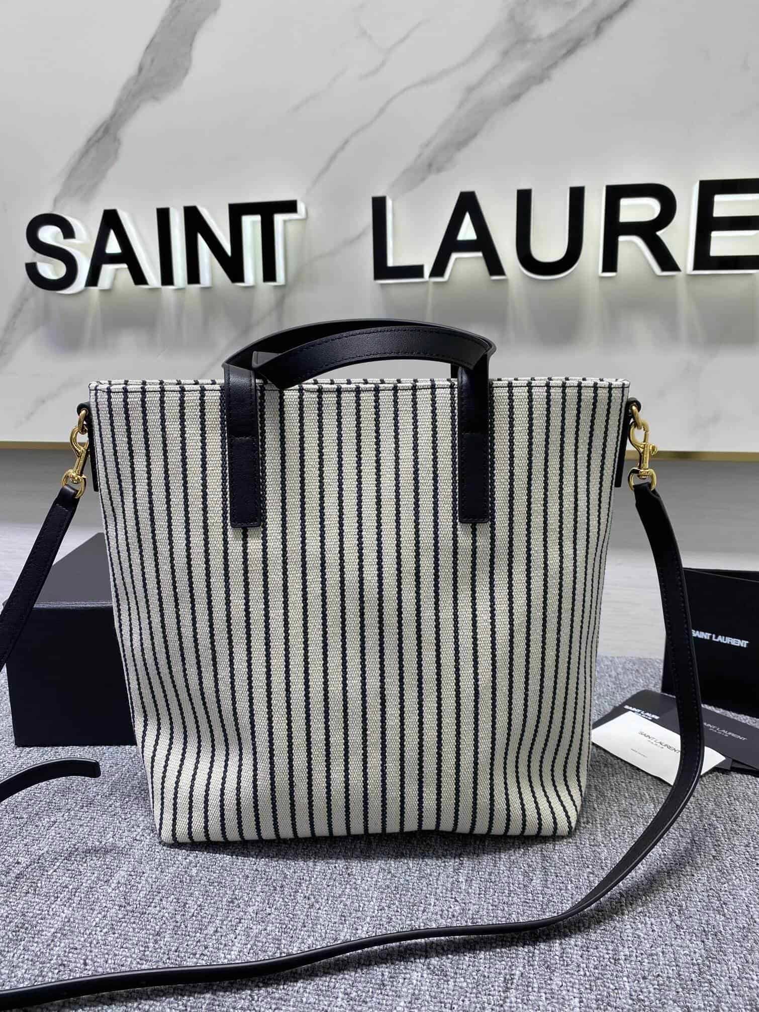 YSL Non-Capacity Stripes Tote Bag 27804 | Sandra Bags - Image 5
