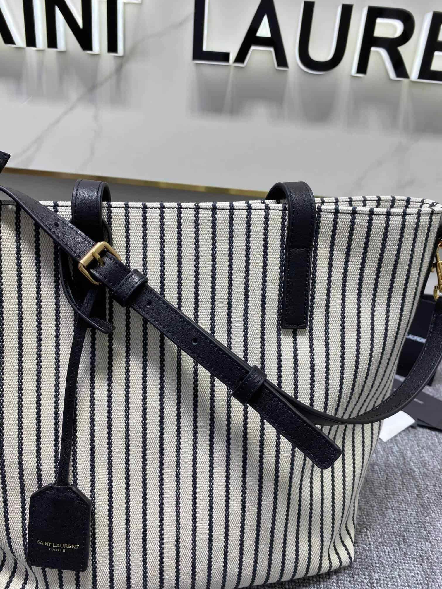 YSL Non-Capacity Stripes Tote Bag 27804 | Sandra Bags - Image 2