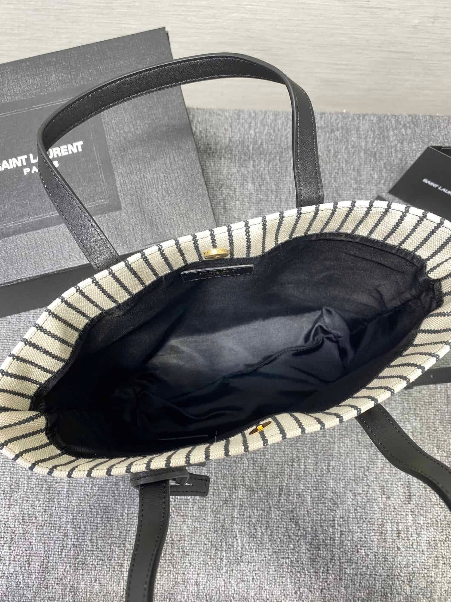 YSL Non-Capacity Stripes Tote Bag 27804 | Sandra Bags - Image 3