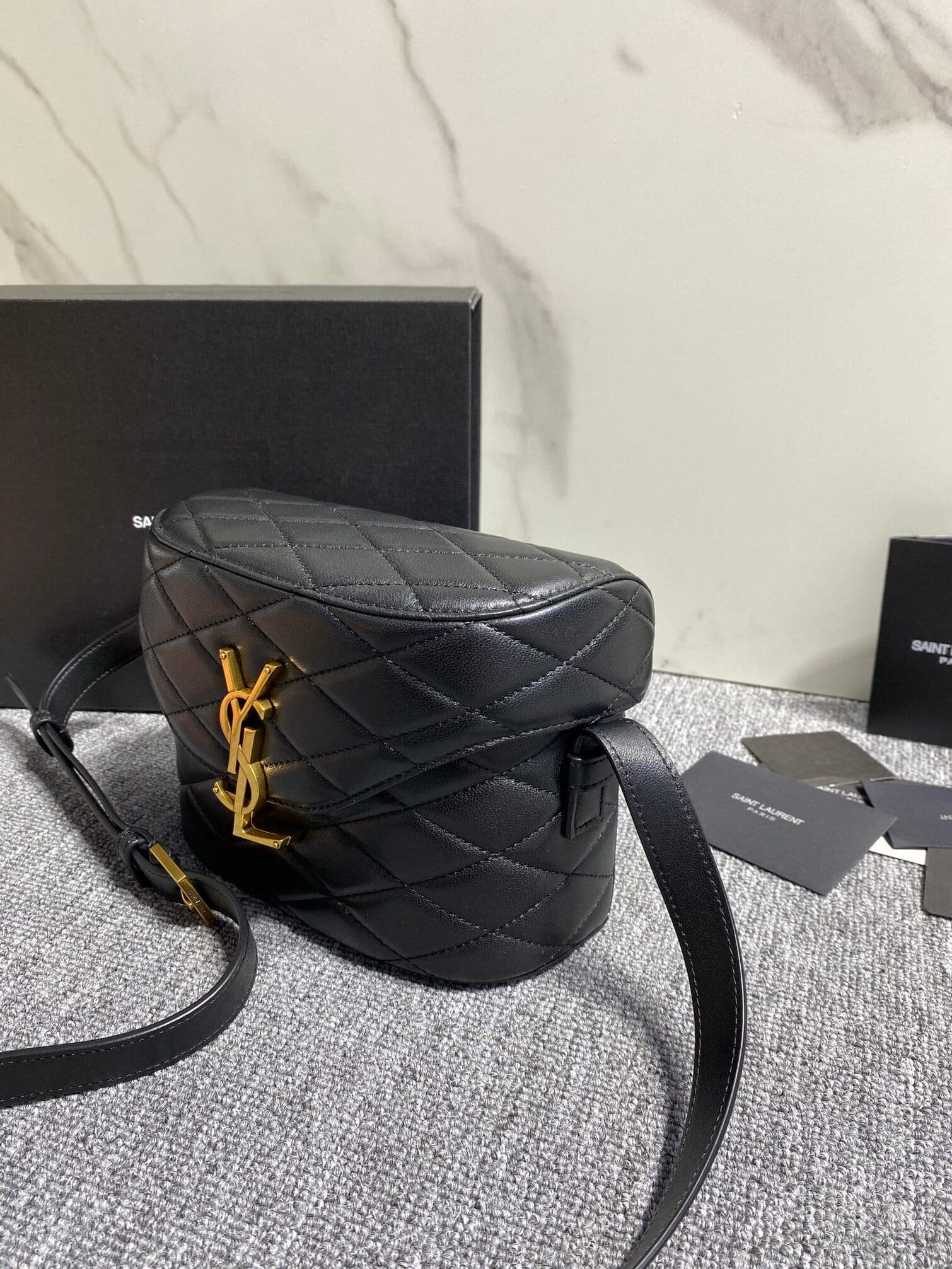 YSL June Box Bag - Black (Golden) 49764 | Sandra Bags - Image 4