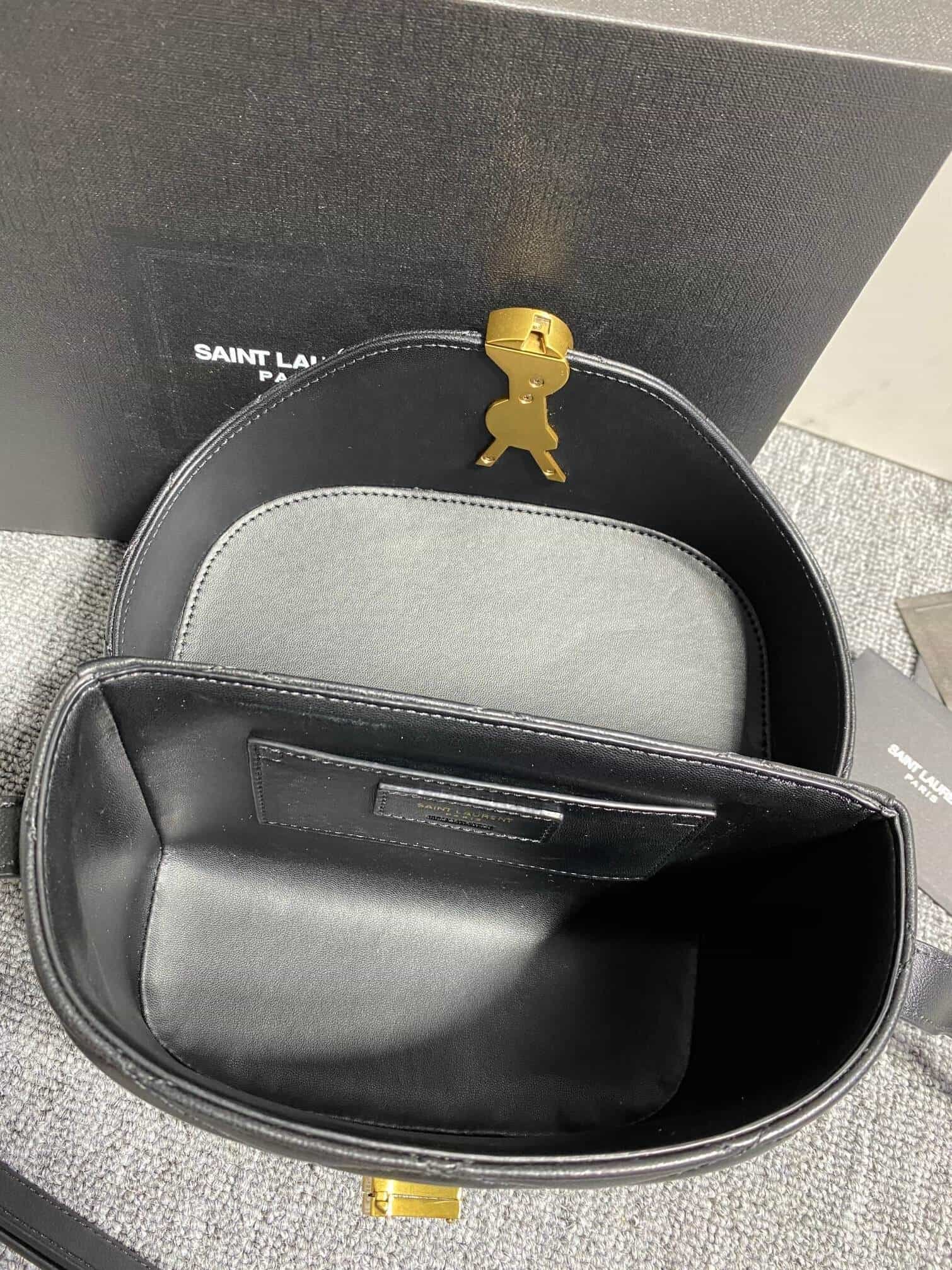 YSL June Box Bag - Black (Golden) 49764 | Sandra Bags - Image 2
