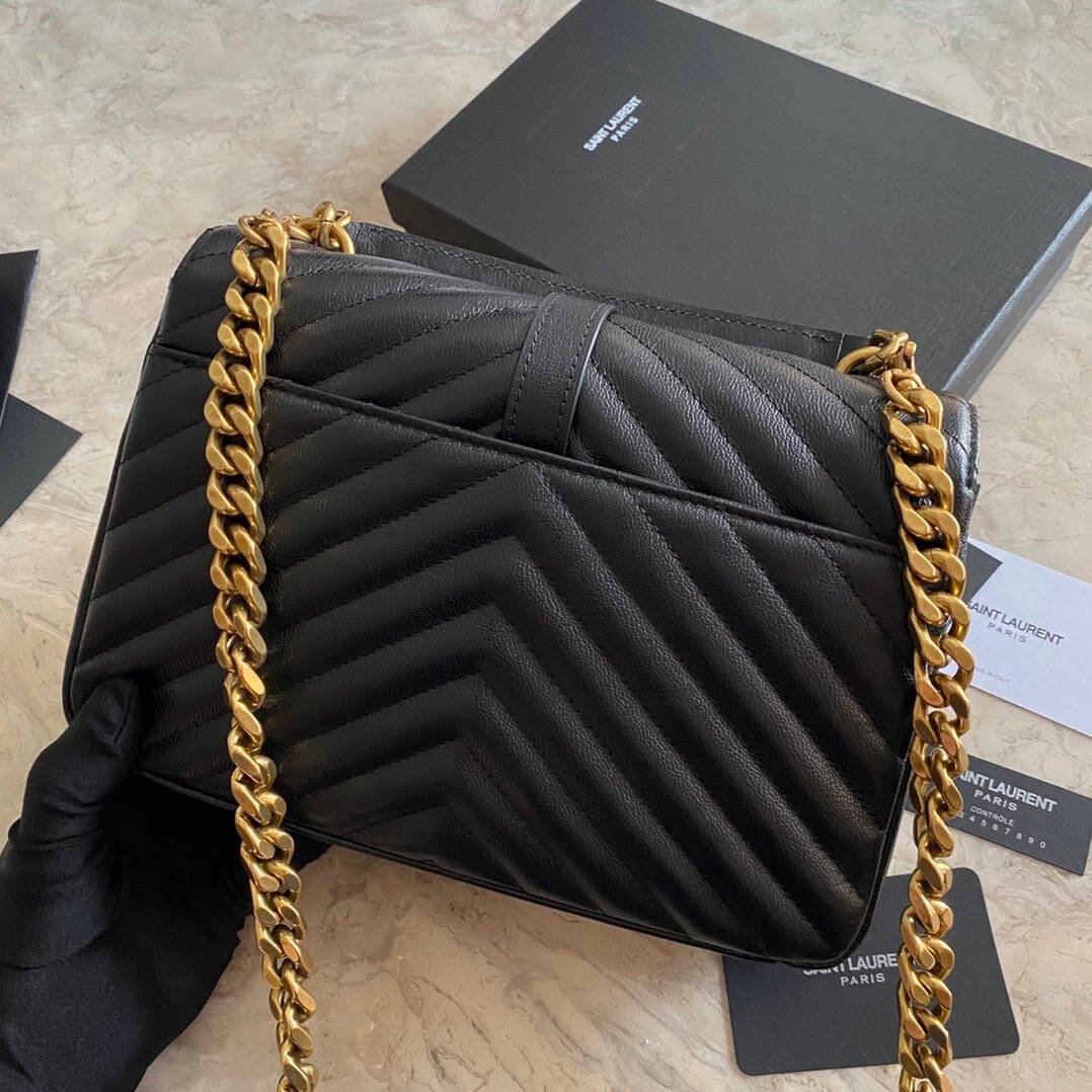 YLS Saint Laurent Medium Chain Messenger Bag - Black 52002 | Sandra Bags - Image 5