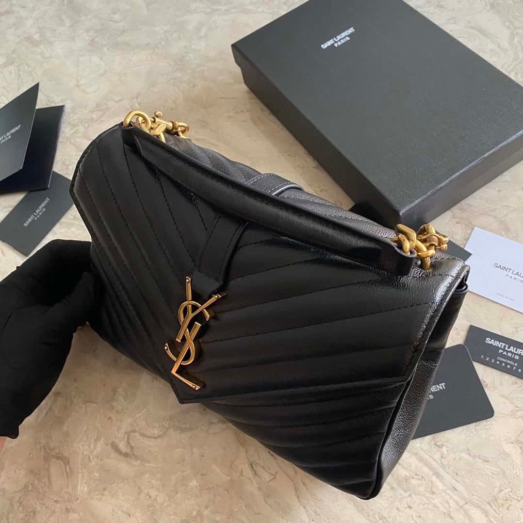 YLS Saint Laurent Medium Chain Messenger Bag - Black 52002 | Sandra Bags - Image 3