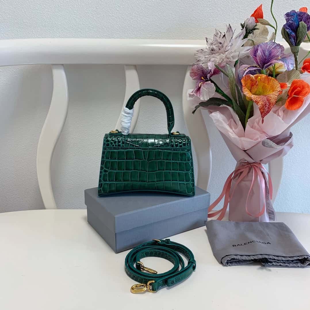 Balenciaga Crocodile Small Hourglass Bag - Green 35898 | Sandra Bags - Image 3
