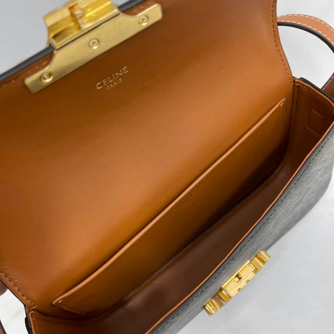 Celine Triomphe Shiny Cow Leather Shoulder Bag - Black 59333 | Sandra Bags - Image 2