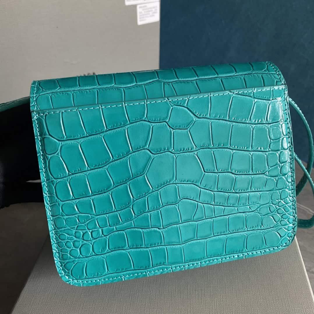 Balenciaga Crocodile Square Box B Bag - Blue 29507 | Sandra Bags - Image 4