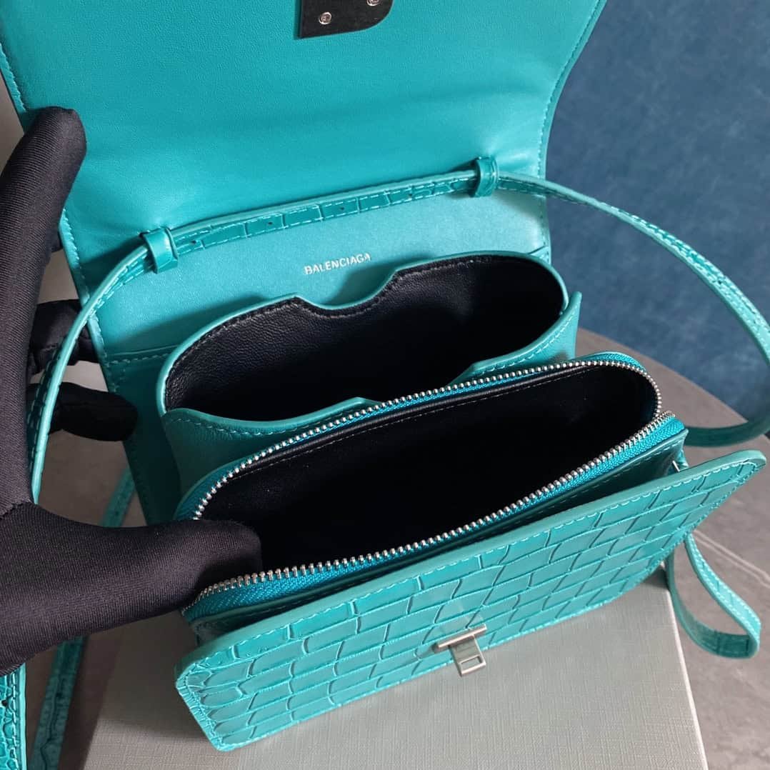 Balenciaga Crocodile Square Box B Bag - Blue 29507 | Sandra Bags - Image 2
