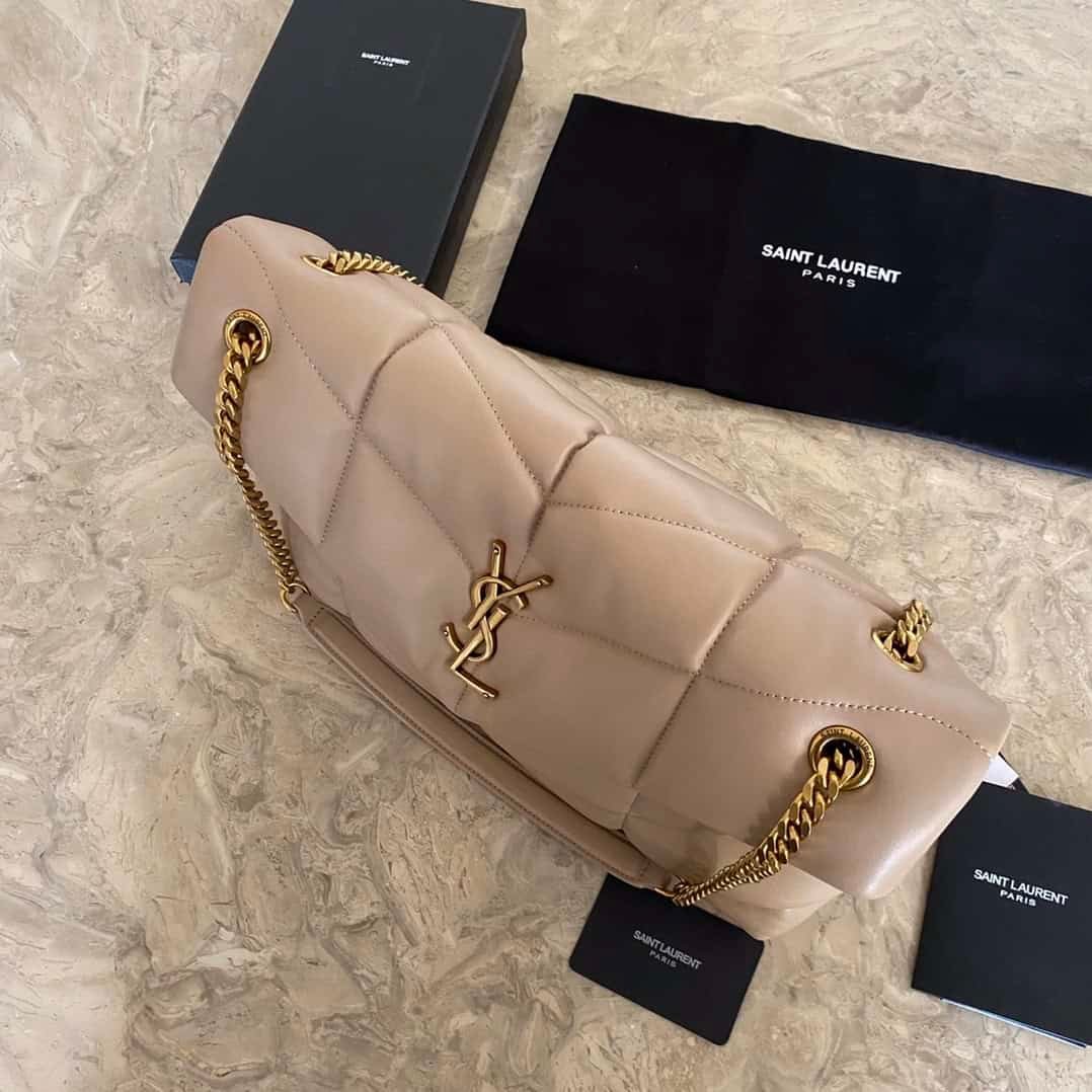 YSL Bi-Fold Back Shoulder Quilted Lambskin Large Bag – Nude Pink 74749 | Sandra Bags - Image 3