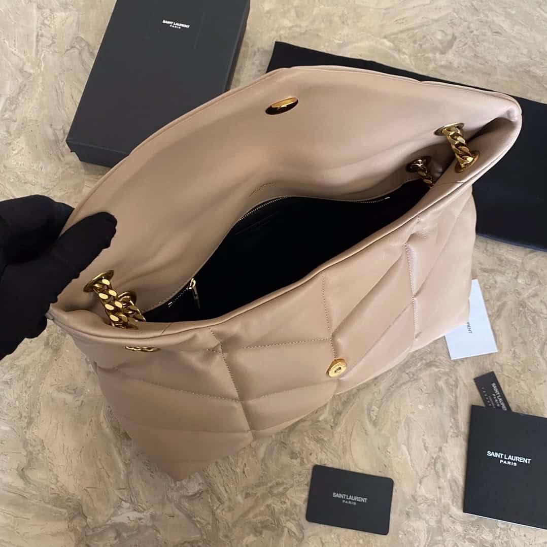 YSL Bi-Fold Back Shoulder Quilted Lambskin Large Bag – Nude Pink 74749 | Sandra Bags - Image 2