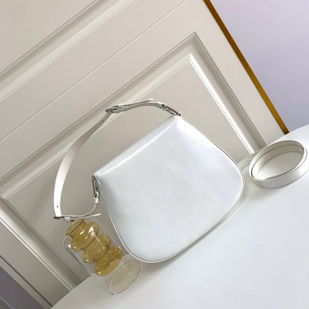 Prada Large Flap Armpit Bag - White 49870 | Sandra Bags - Image 4