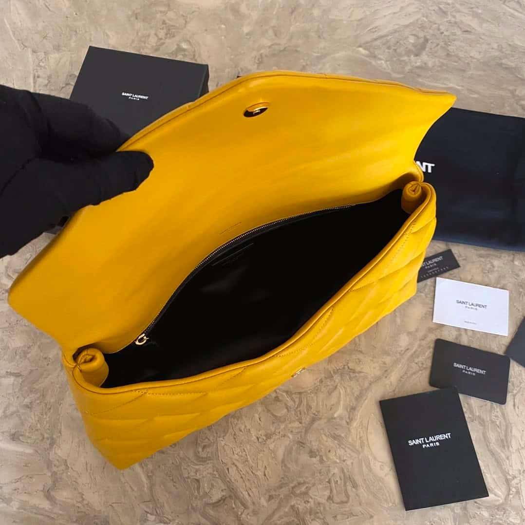 YSL Saint Laurent SADE Puffer Clutch Bag - Yellow 81518 | Sandra Bags - Image 3
