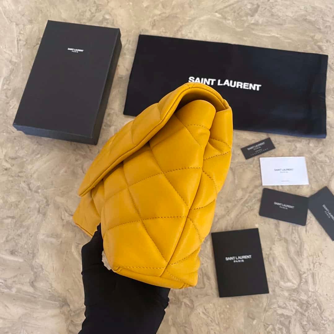 YSL Saint Laurent SADE Puffer Clutch Bag - Yellow 81518 | Sandra Bags - Image 4