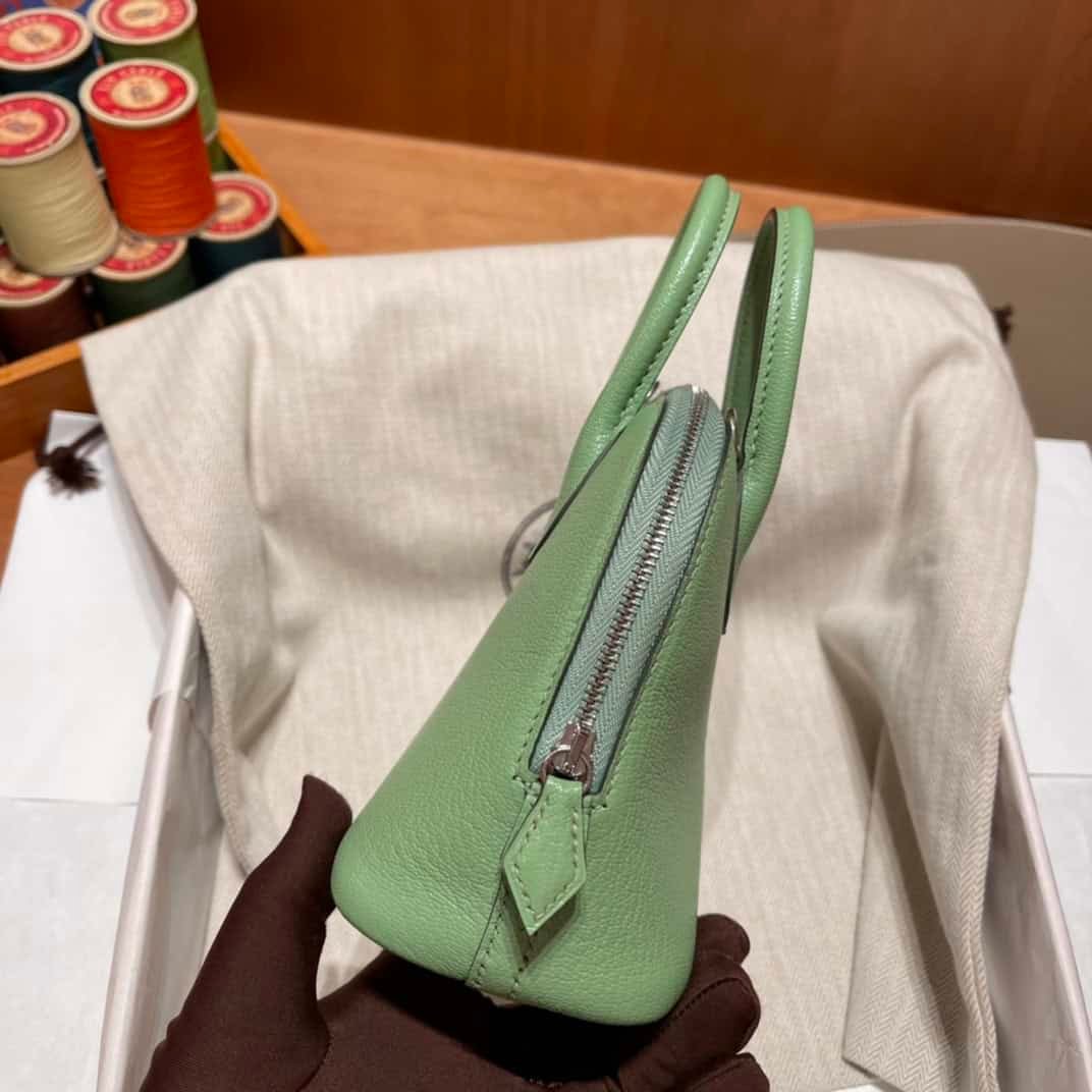 Hermes Mini Bolide Cute Little Shell Bag - Avocado Green 19844 | Sandra Bags - Image 3