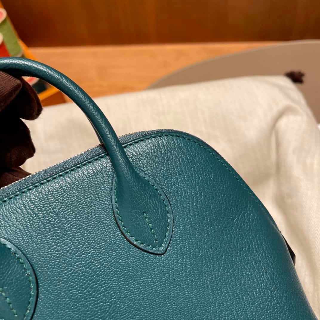 Hermes Mini Bolide Cute Little Shell Bag - Bosphorus Green Vert Bosphore 97898 | Sandra Bags - Image 5