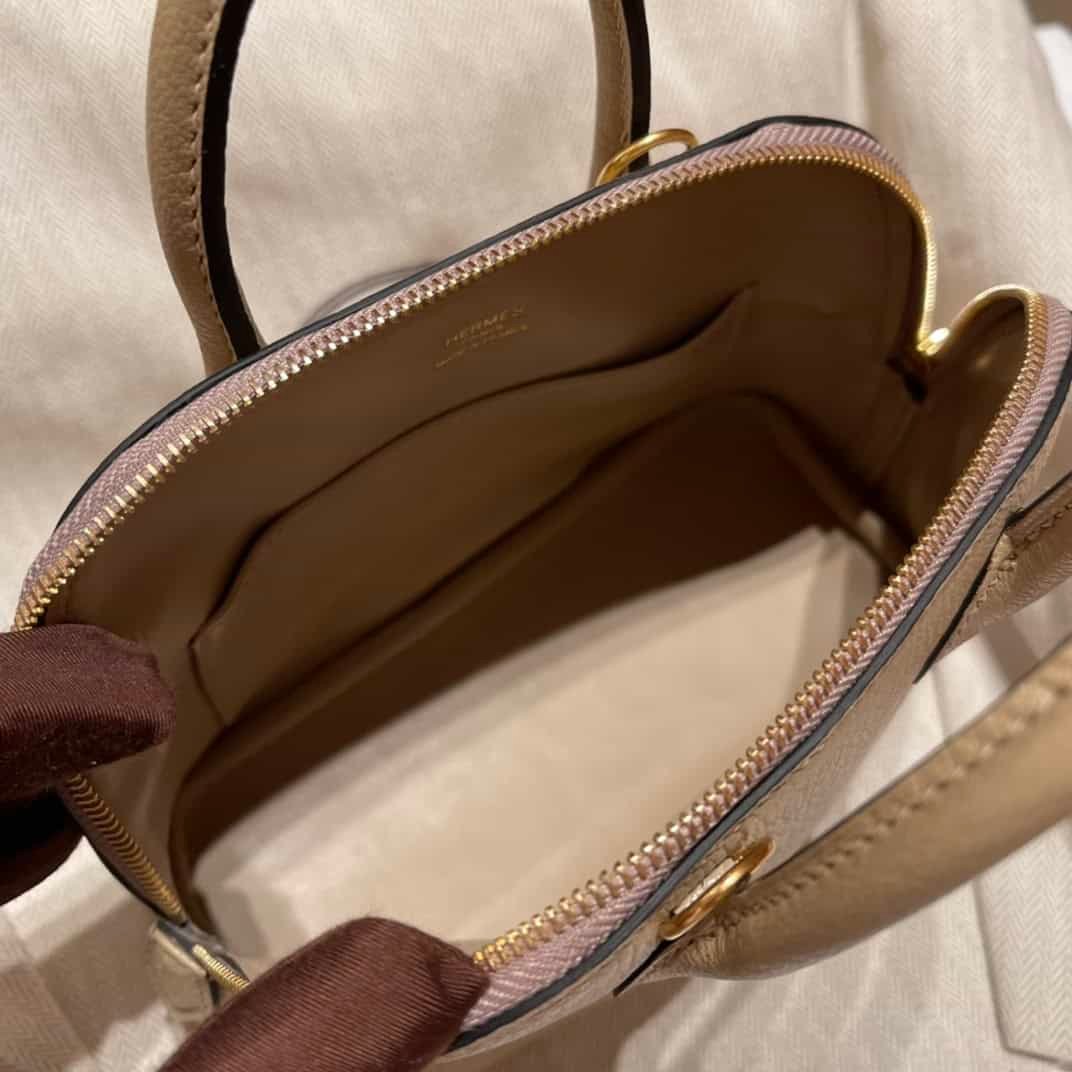 Hermes Mini Bolide Cute Little Shell Bag - Windbreaker Gray Trench 92682 | Sandra Bags - Image 2