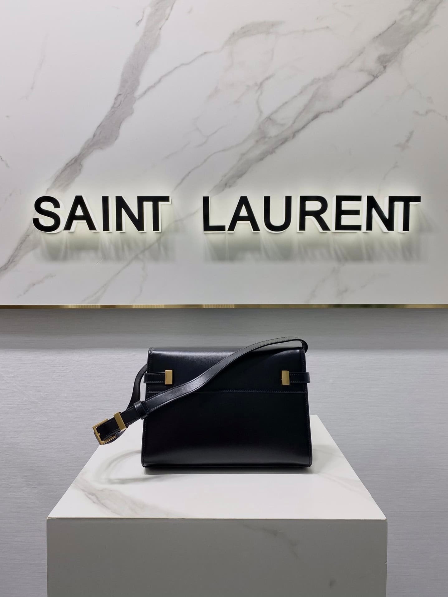 YSL Women Manhattan Baguette Box Small Leather Bag - Black 93143 | Sandra Bags - Image 5