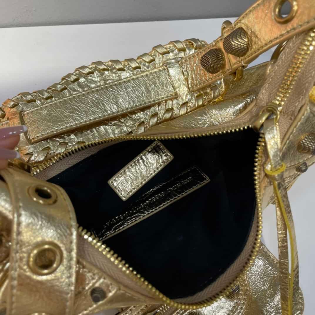 Balenciaga Le Cagole Half-Moon Small Armpit Dumpling Bag - Golden 58338 | Sandra Bags - Image 2